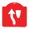 Signmission Designer Series Traffic Keep Left, Red & White Aluminum Architectural Sign, 18" x 18", RW-1818-22790 A-DES-RW-1818-22790 - alternate 1
